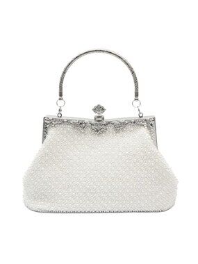 1920s Vintage Handcrafted Beaded Clutch Evening Bag Chain Strap